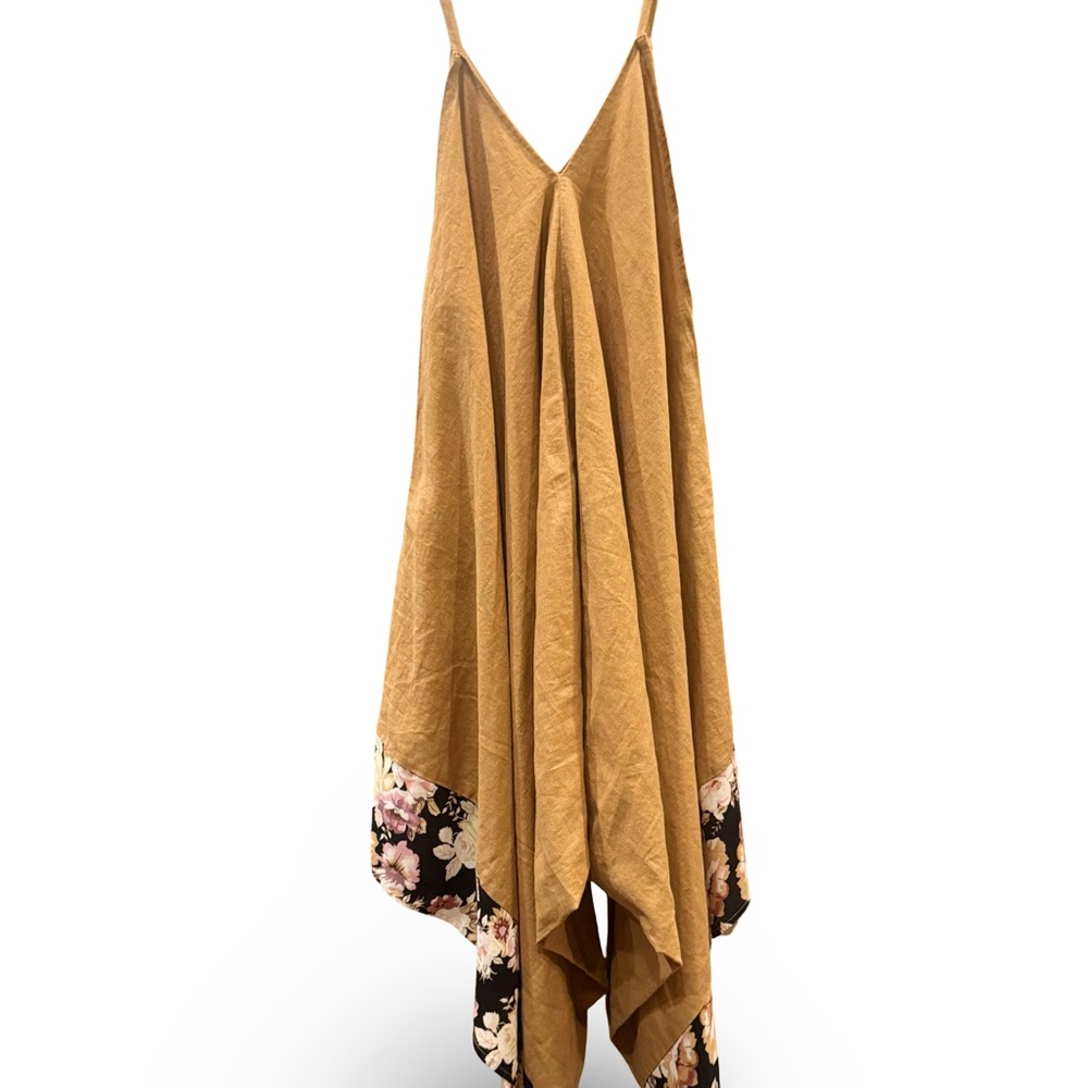 Elegant Tan Floral Jumpsuit